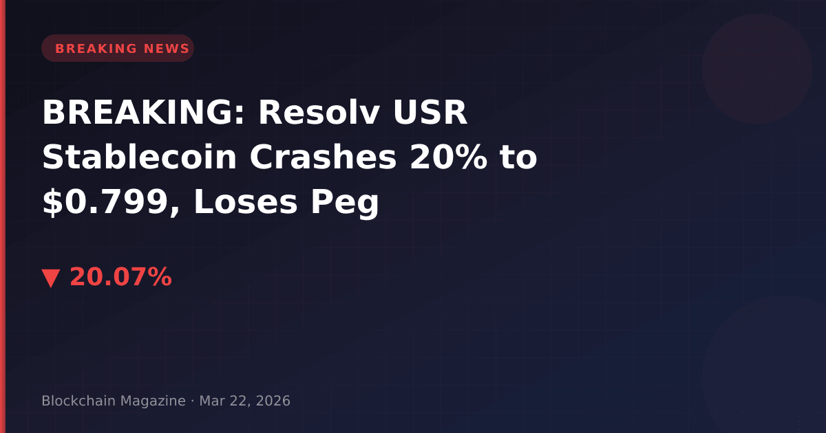 Breaking: resolv usr stablecoin crashes 20% to $0. 799, loses peg