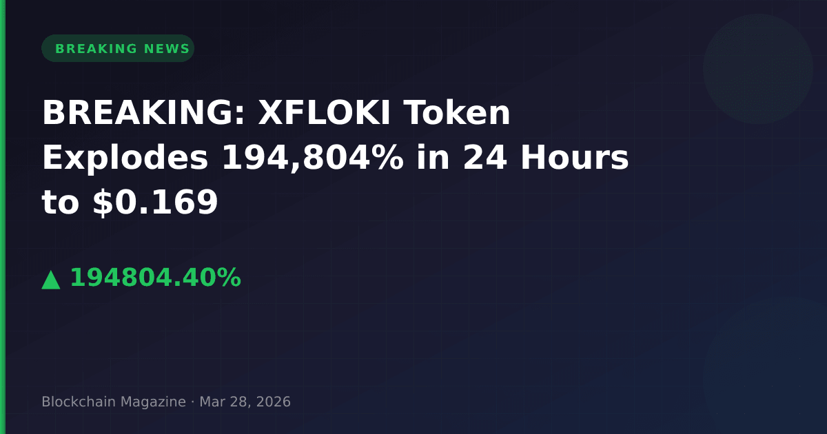 Breaking: xfloki token explodes 194,804% in 24 hours to $0. 169