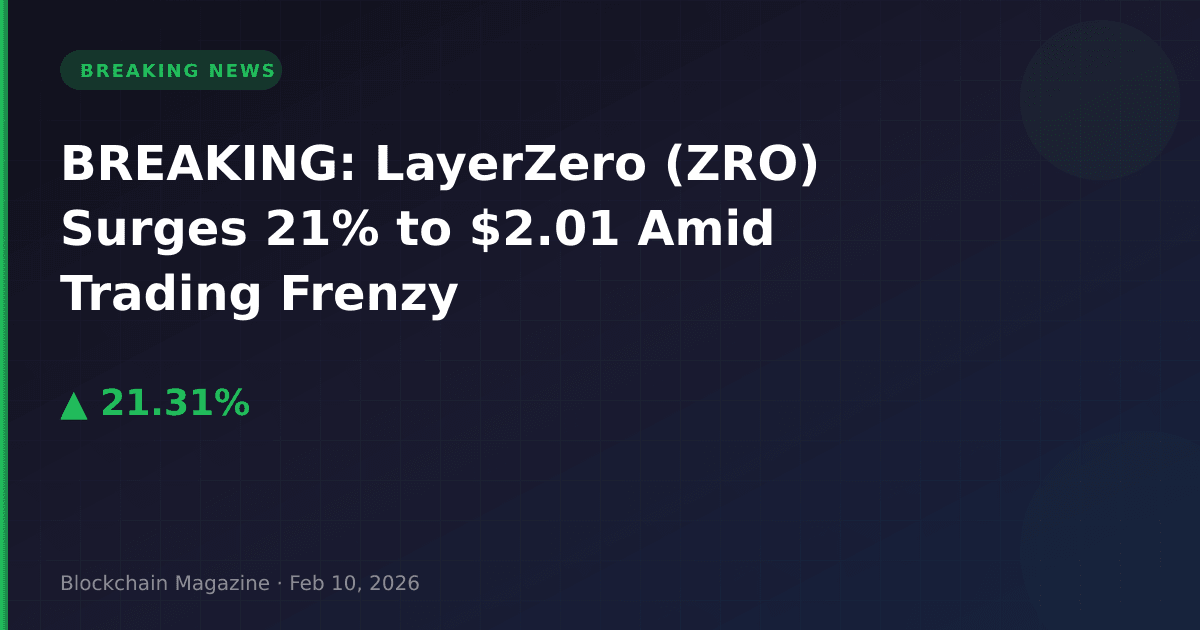 Breaking: layerzero (zro) surges 21% to $2. 01 amid trading frenzy
