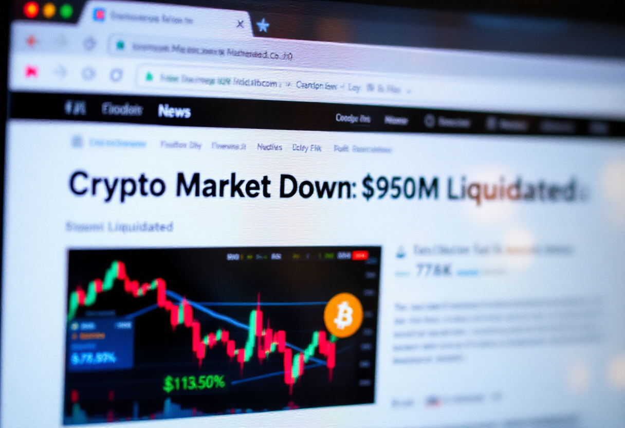 Crypto market down: $985m liquidated, bitcoin falls below $78k