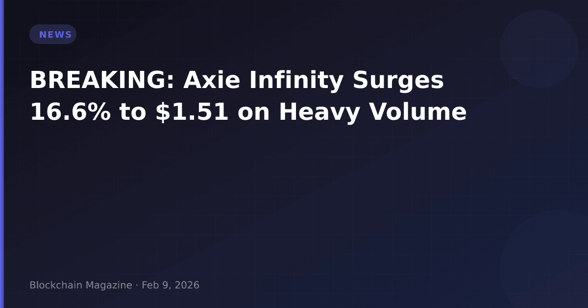 Breaking: axie infinity surges 16. 6% to $1. 51 on heavy volume
