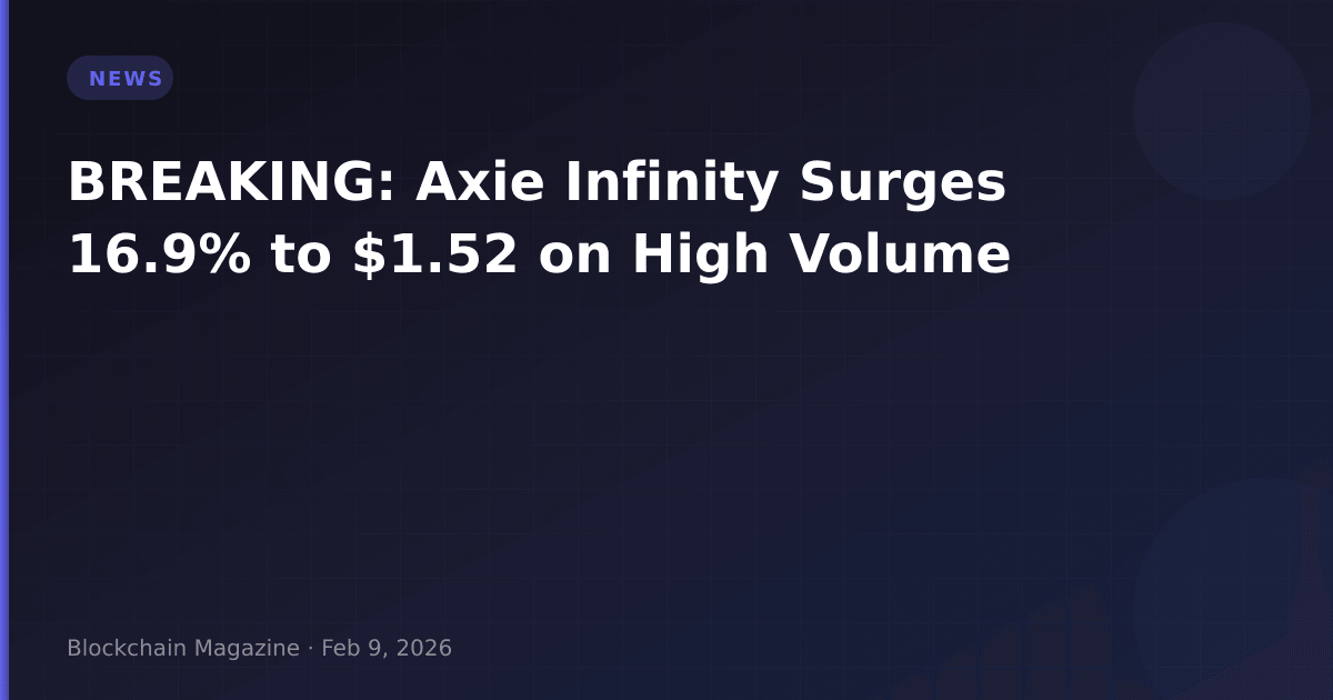 Breaking: axie infinity surges 16. 9% to $1. 52 on high volume