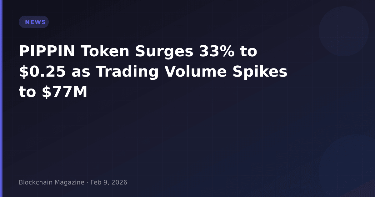 Pippin token surges 33% to $0. 25 as trading volume spikes to $77m