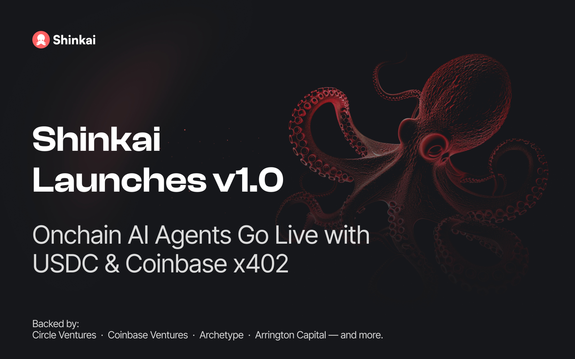 Shinkai launches v1. 0: onchain ai agents go live with usdc & coinbase x402