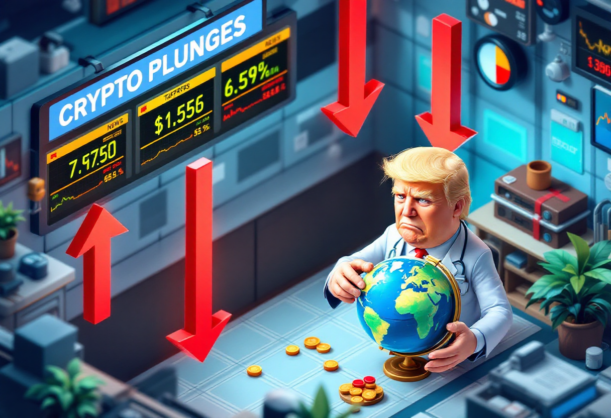 Crypto plunges as trump’s tariff ‘medicine’ brutalizes global stock markets