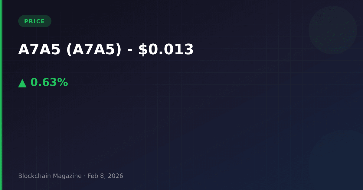 A7a5 (a7a5) price today, live chart & market cap | real-time crypto data