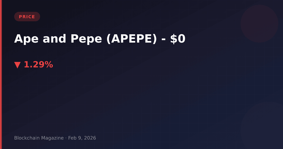 Ape and pepe (apepe) price today, chart & market cap | live apepe to usd