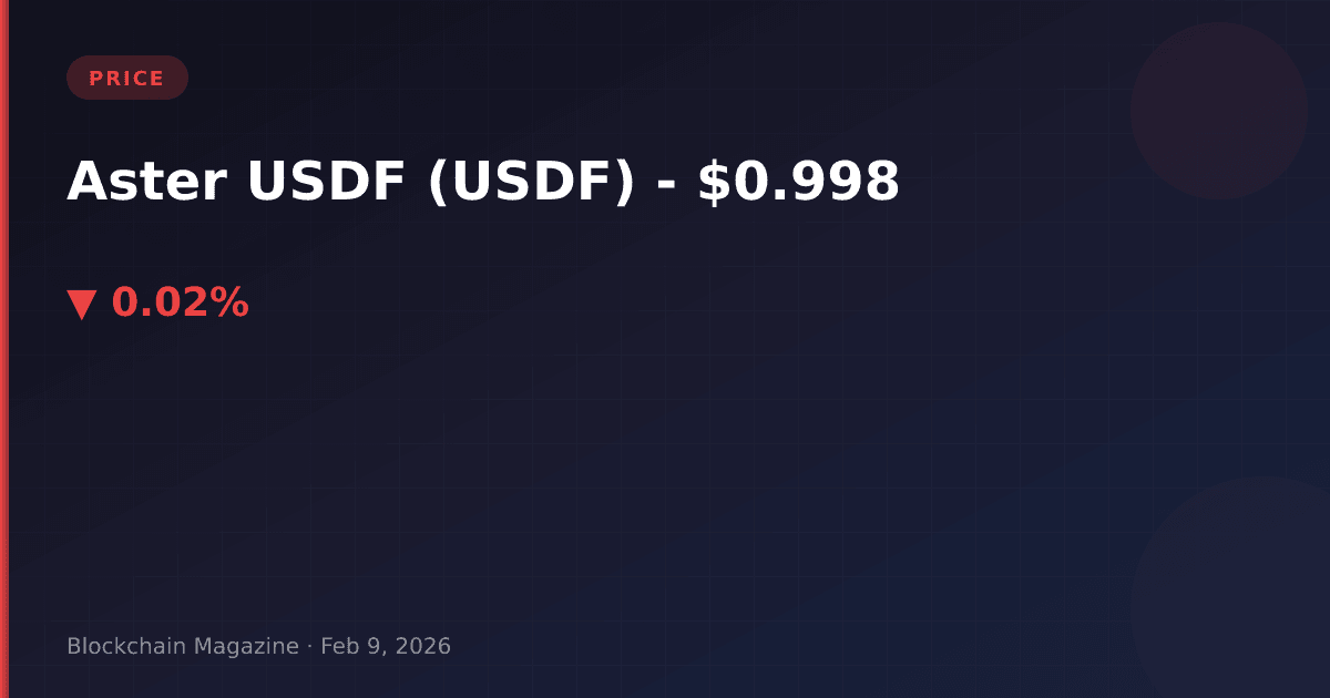 Aster usdf (usdf) price today, live chart & market cap | 2026 analysis