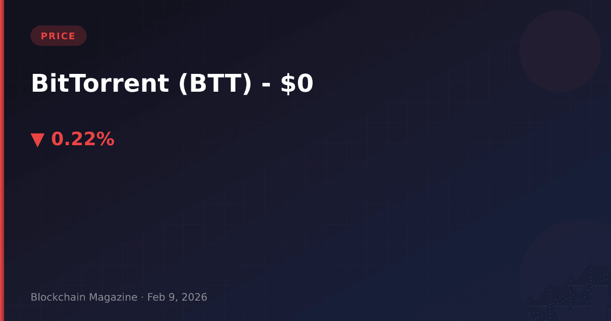 Bittorrent (btt) price today, live chart & market cap | btt to usd converter