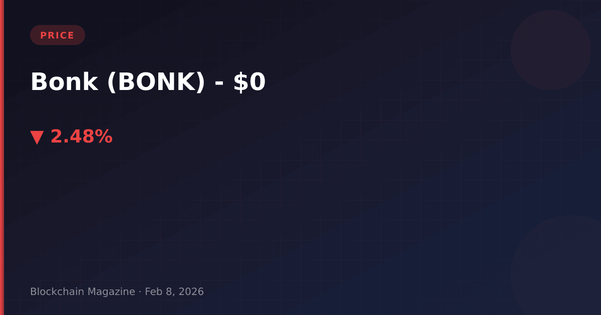 Bonk (bonk) price today: live bonk to usd chart, market cap & analysis