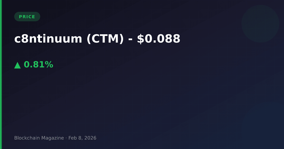 C8ntinuum (ctm) price today | live ctm to usd chart & market cap