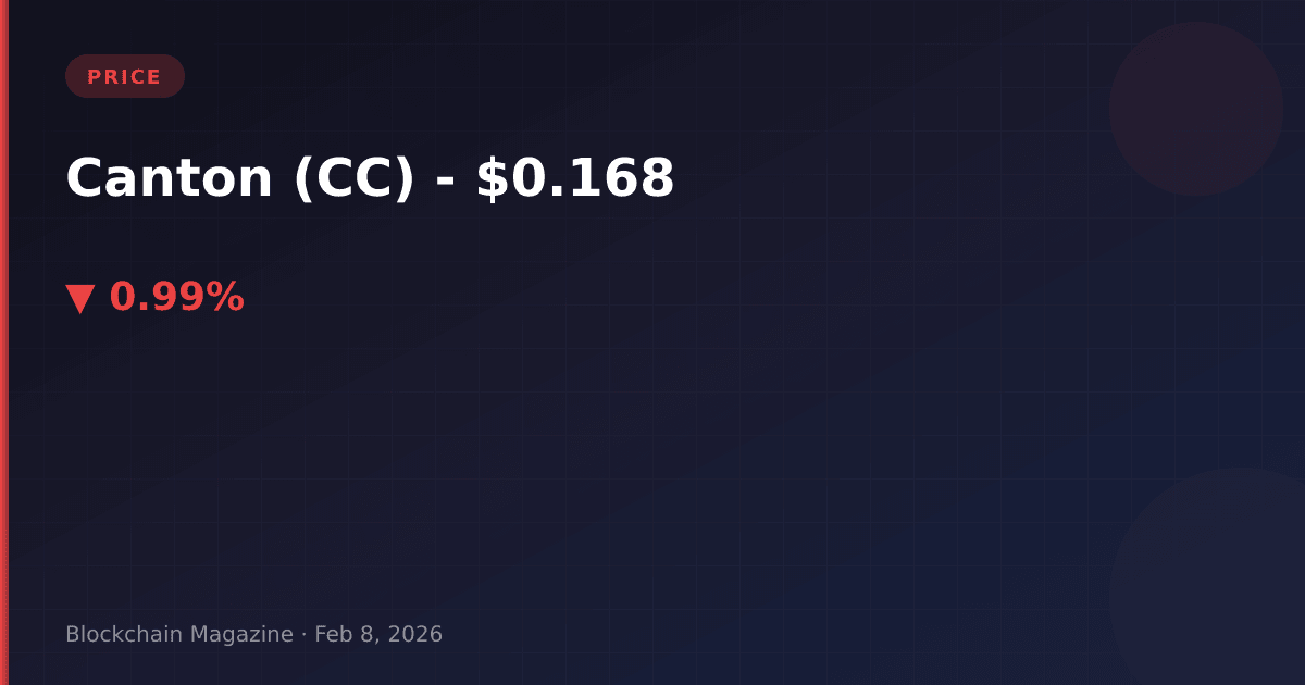 Canton (cc) price today: $0. 167628 usd | live chart & market cap analysis