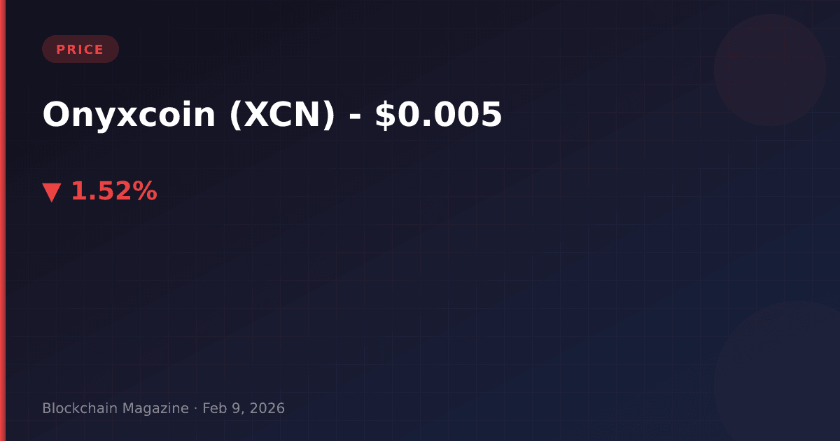 Onyxcoin (xcn) price today, live chart & market cap | xcn to usd converter