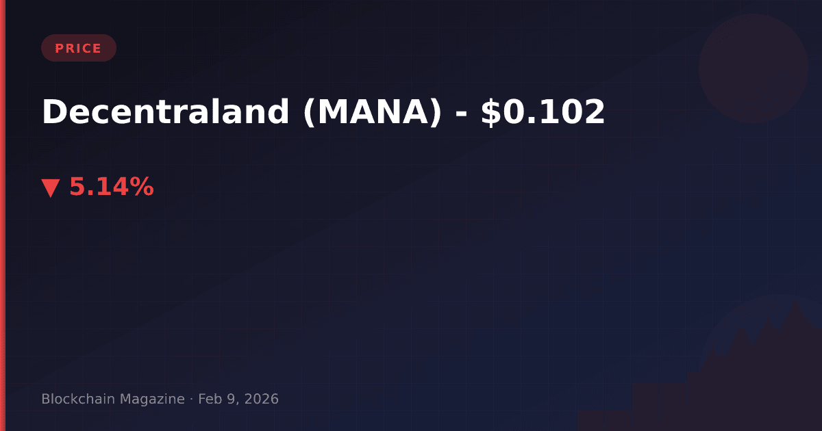Decentraland (mana) price today, live chart & market cap | mana to usd