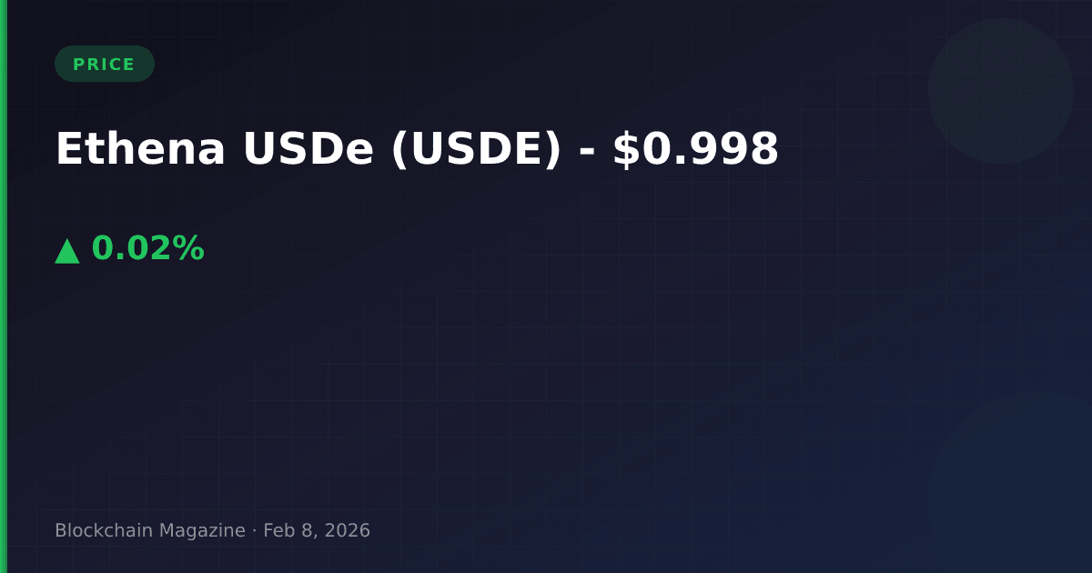 Ethena usde (usde) price today, live chart & market cap | $0. 998488 usd
