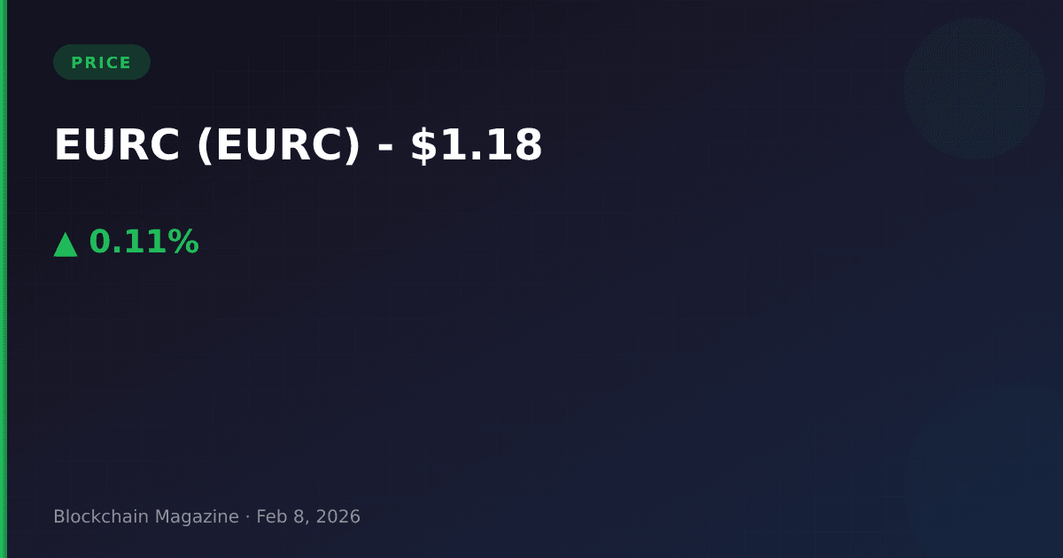 Eurc price today: euro coin (eurc) to usd live chart & market cap | 2026