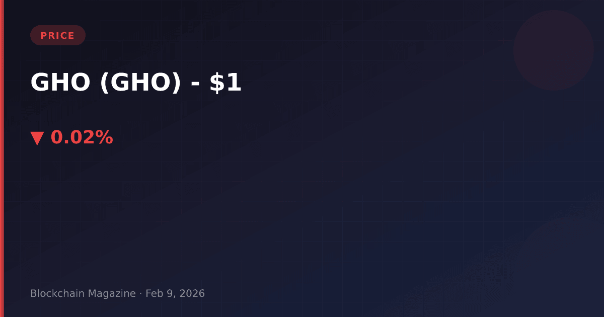 Gho (gho) price today, live chart & market cap | 2026 analysis