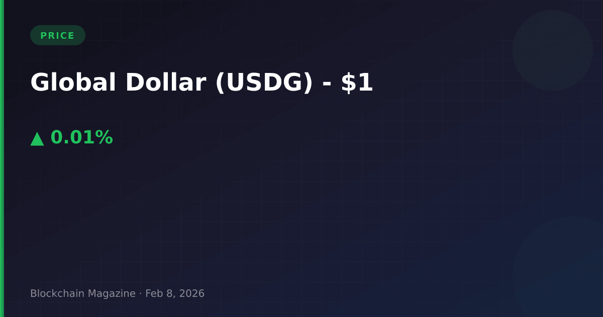 Global dollar (usdg) price today, live chart & market cap | $0. 999718 usd
