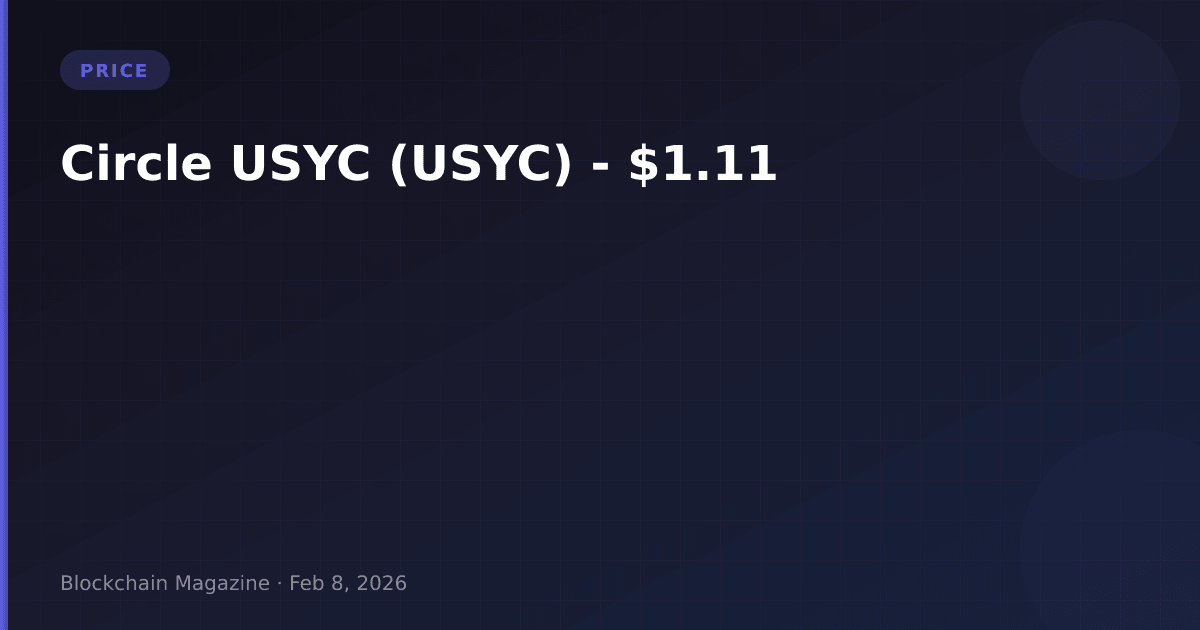 Circle usyc (usyc) price today, live chart & market cap | usyc to usd converter