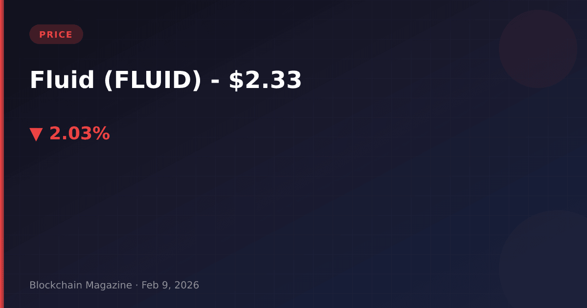 Fluid (fluid) price today, live chart & market cap | $2. 33 usd