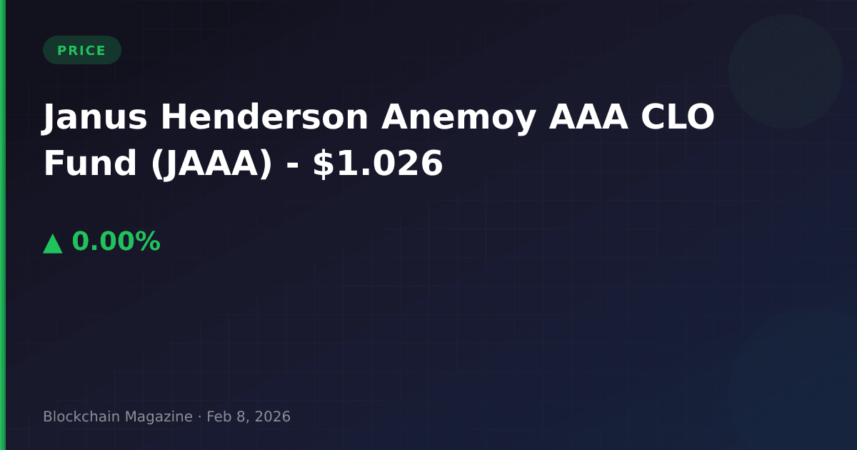 Janus henderson anemoy aaa clo fund (jaaa) price today | live jaaa to usd chart & market cap