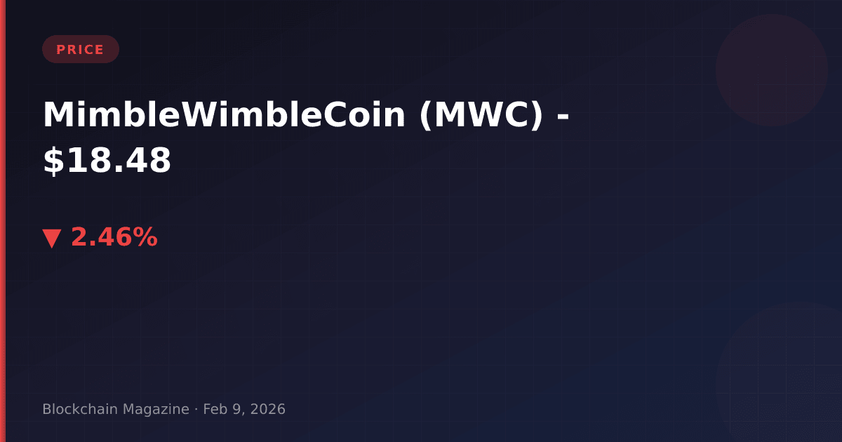 Mimblewimblecoin (mwc) price today, chart & market cap | live mwc to usd