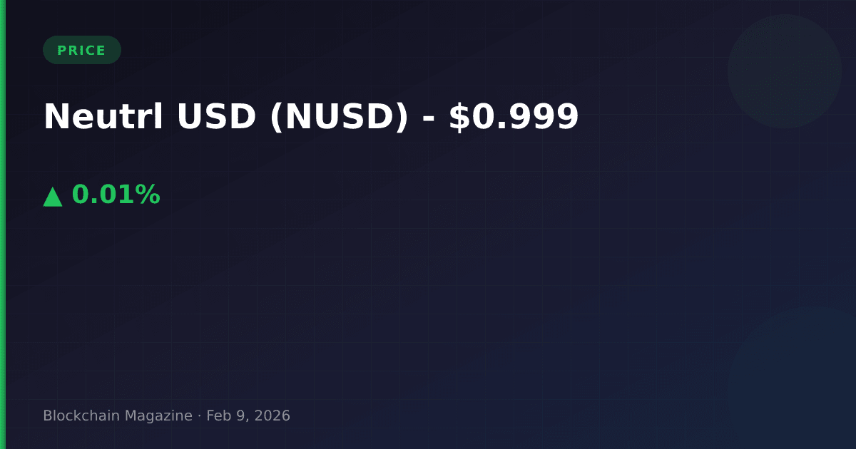 Neutrl usd (nusd) price today, live chart & market cap | nusd to usd converter