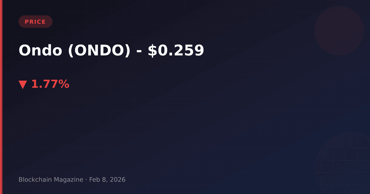 Ondo (ondo) price today, live chart & market cap | ondo to usd converter
