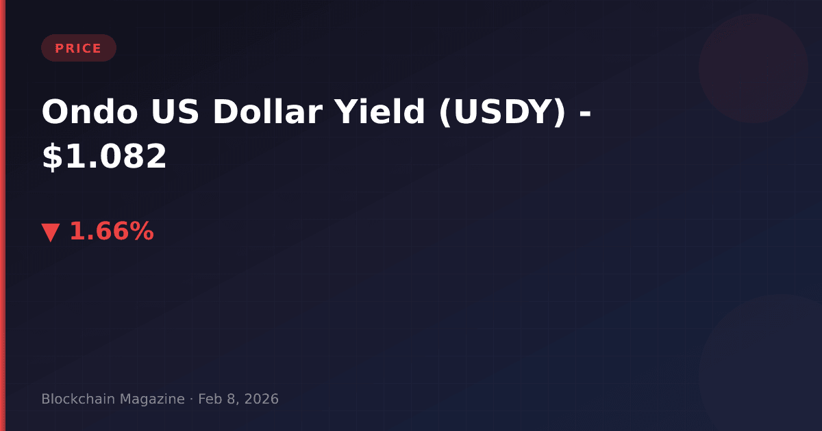 Ondo us dollar yield (usdy) price today: live chart, market cap & usd converter | $1. 082