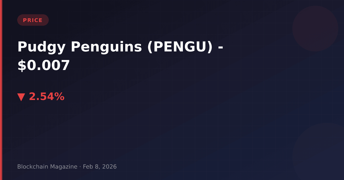 Pudgy penguins (pengu) price today, chart & market cap | live pengu to usd