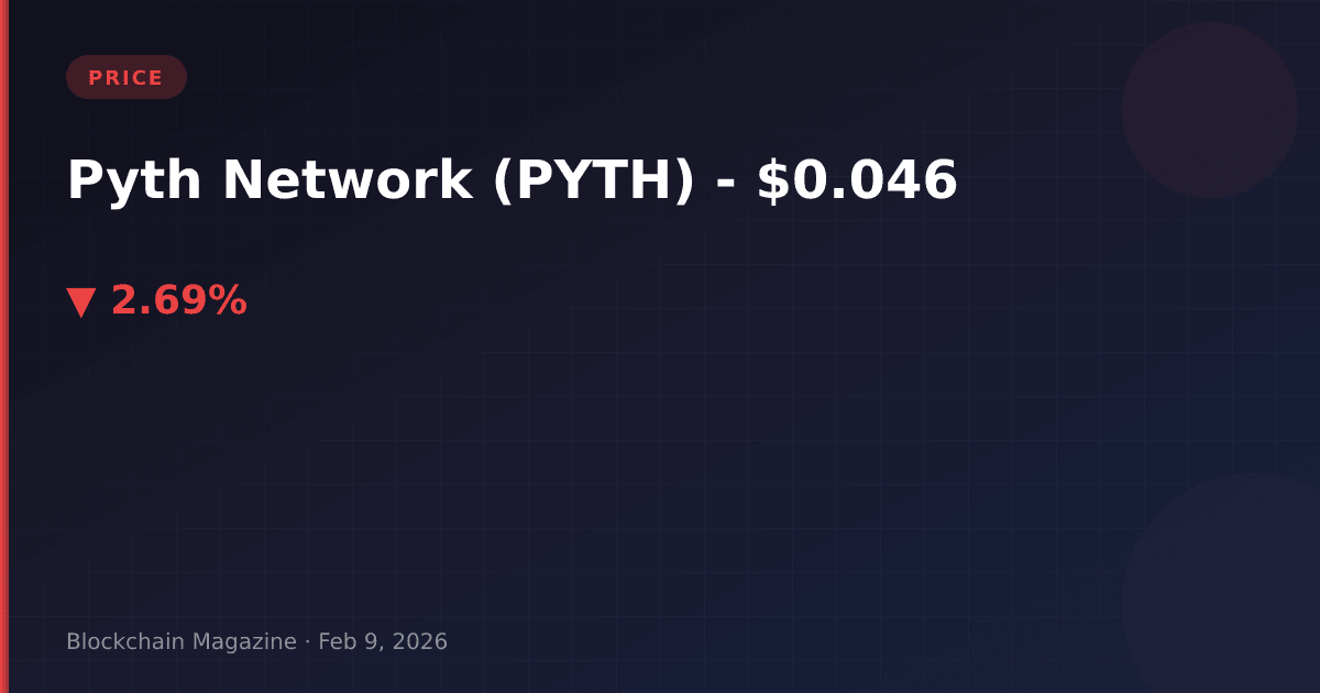 Pyth network (pyth) price today, live chart & market cap | $0. 046 usd