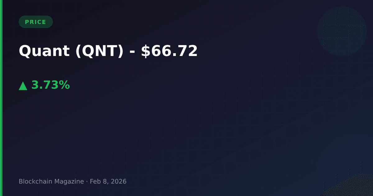 Quant (qnt) price today: live qnt to usd chart & market cap | $66. 72