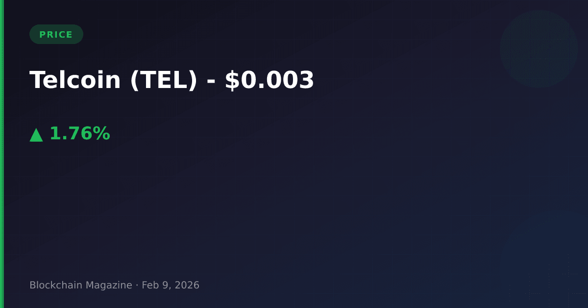 Telcoin (tel) price today, live chart & market cap | tel to usd converter