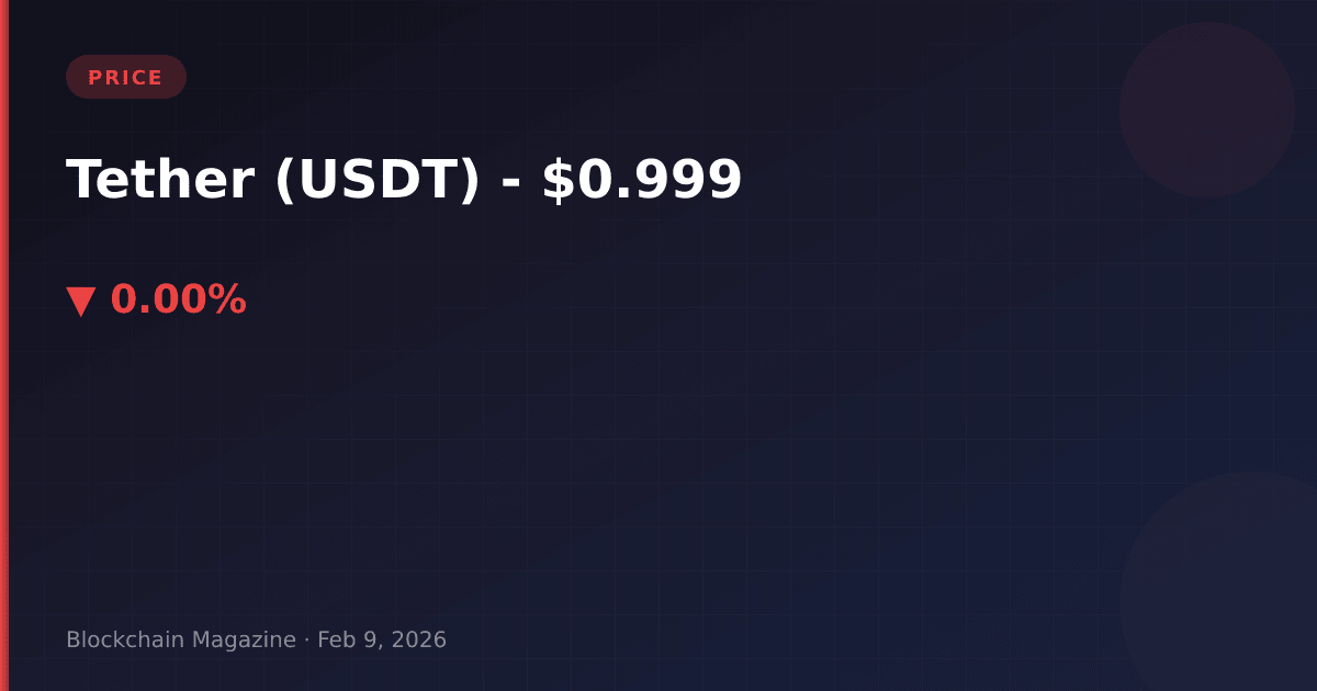 Tether (usdt) price today, chart & market cap | real-time usd updates 2026