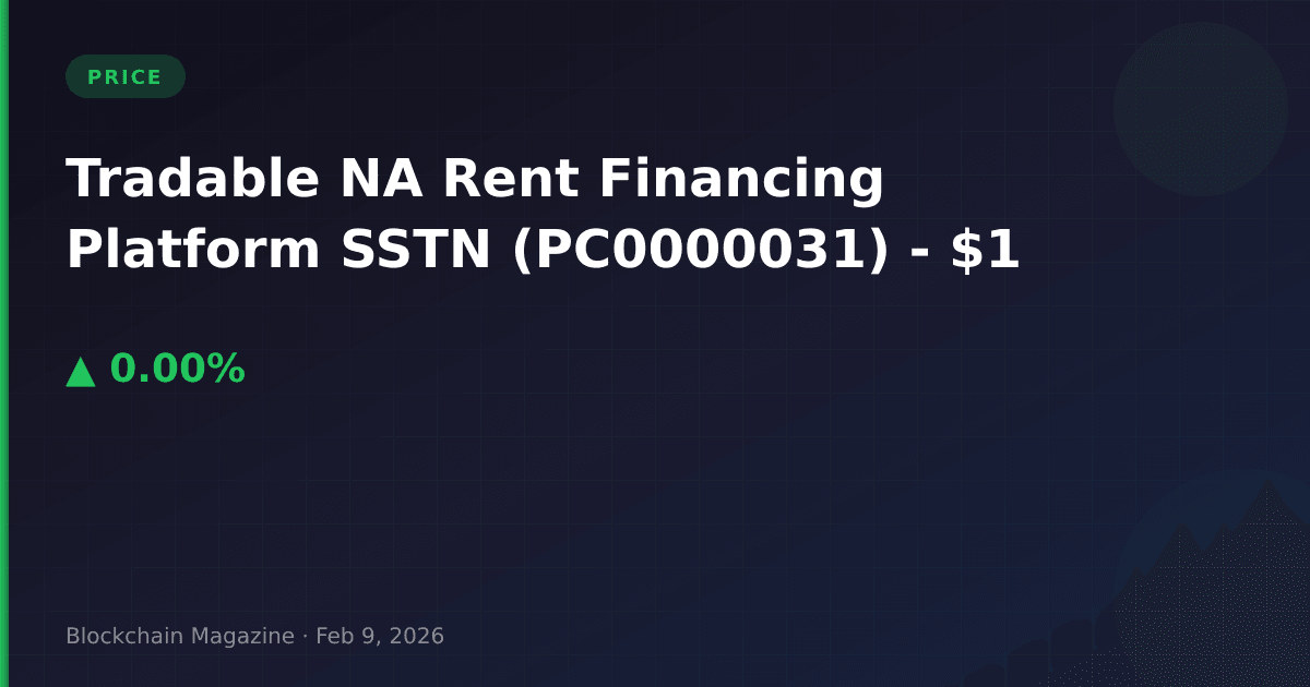 Tradable na rent financing platform sstn (pc0000031) price today | sstn to usd live chart & market cap
