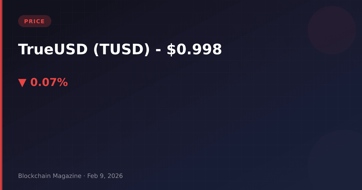 Trueusd (tusd) price today, live chart & market cap 2026 | tusd to usd converter