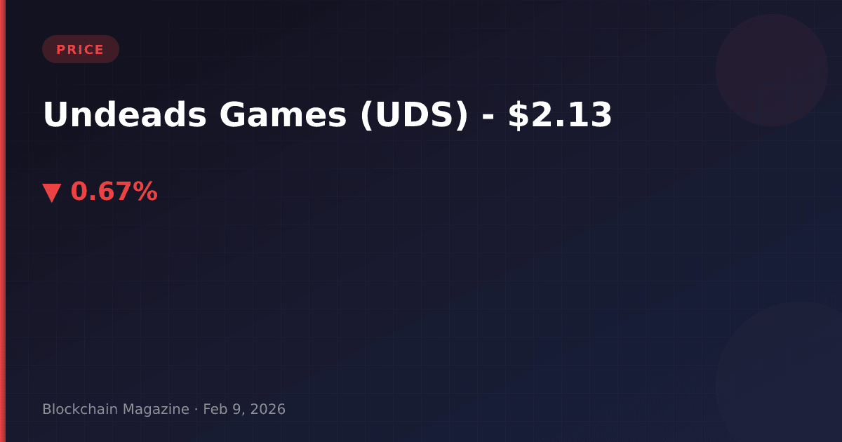 Undeads games (uds) price today, live chart & market cap | uds to usd