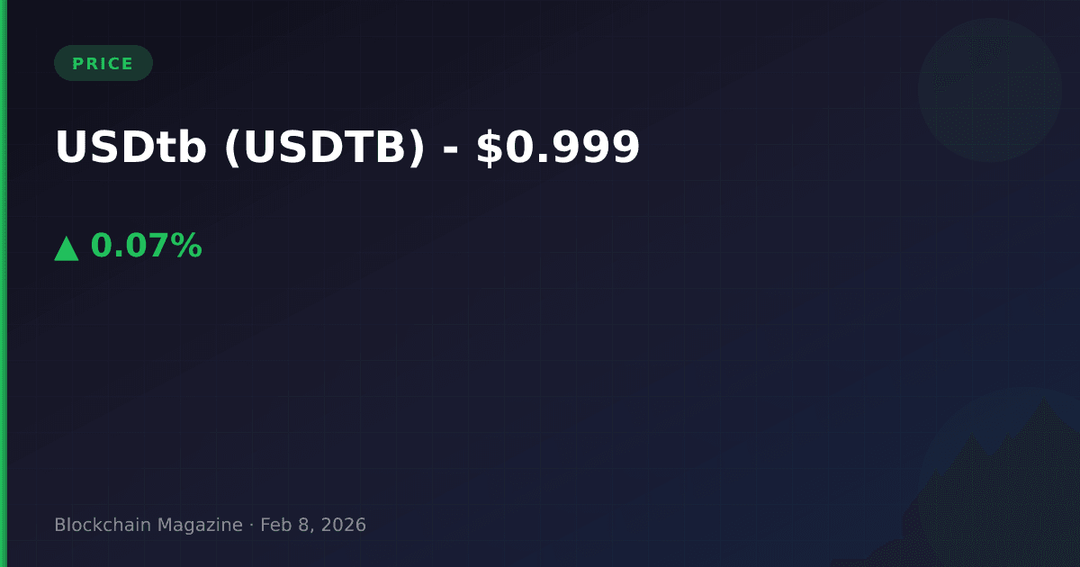 Usdtb (usdtb) price today: $0. 999326 usd | live chart & market cap