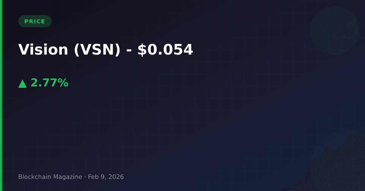 Vision (vsn) price today, live chart & market cap | vsn to usd converter