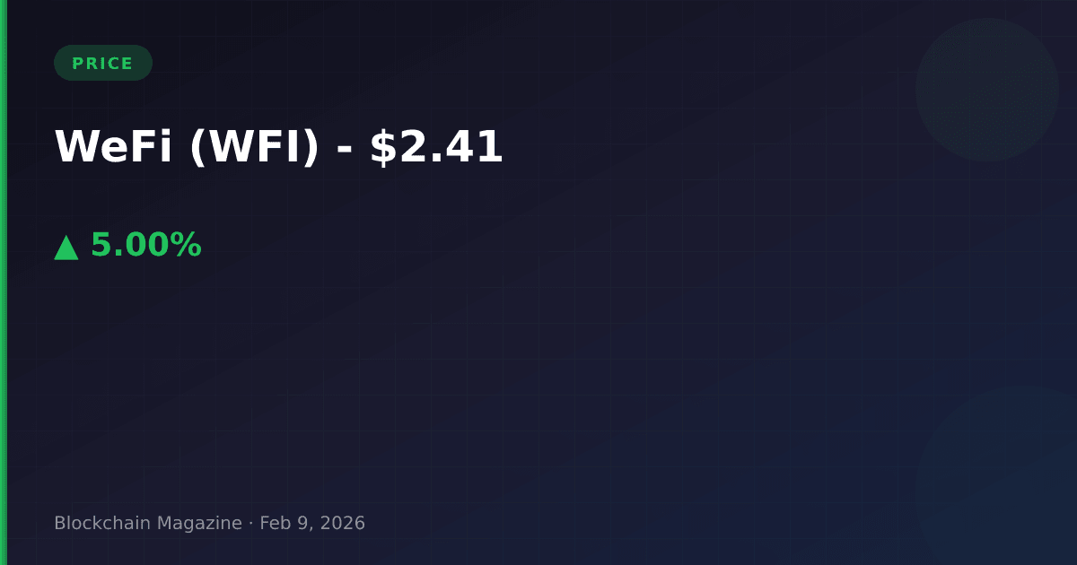 Wefi (wfi) price today, live chart, market cap & price prediction | $2. 41 usd