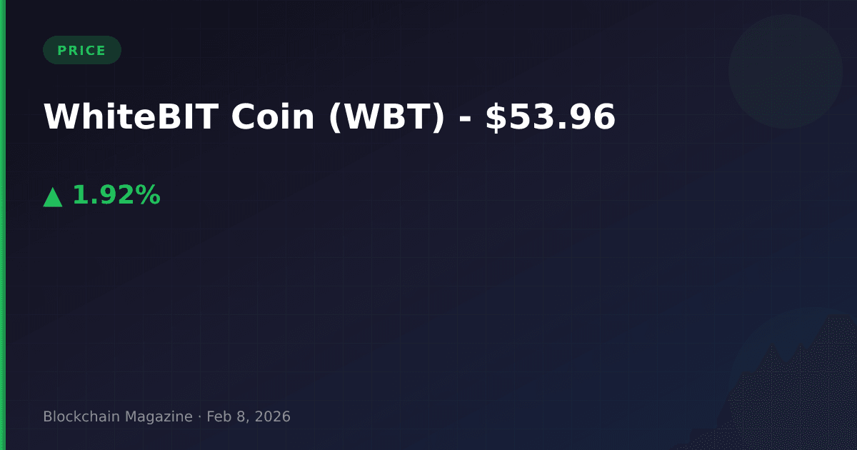 Whitebit coin (wbt) price today, chart & market cap | live wbt to usd