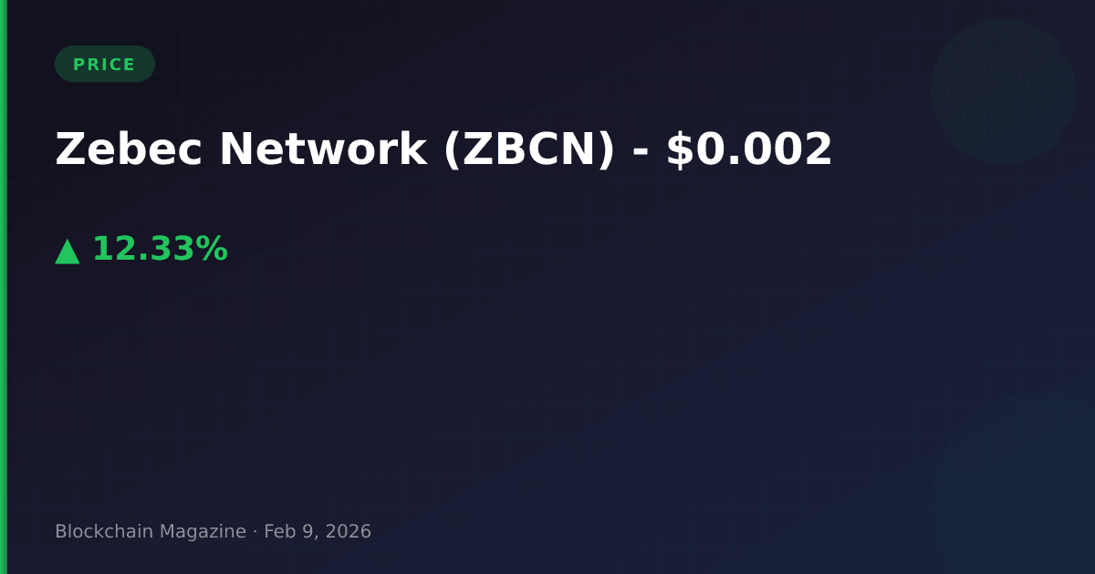 Zebec network (zbcn) price today, live chart & market cap | zbcn to usd converter